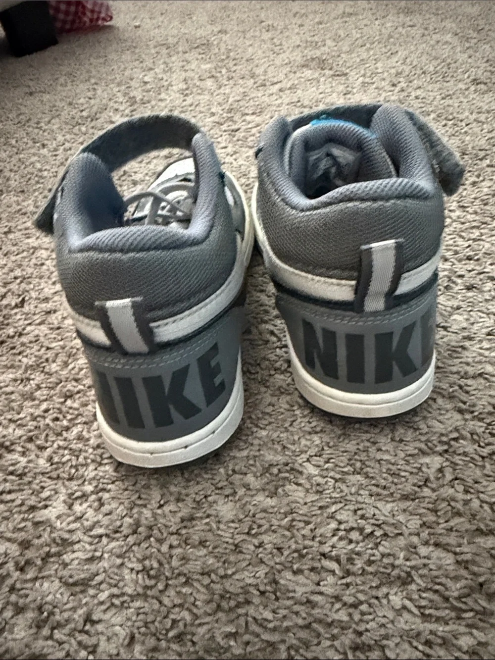 Nike Kids Gray, White & Black High-Top Sneakers